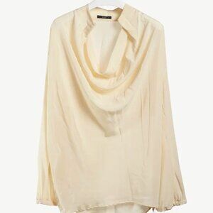 Etro Cream Silk Cowl Neck Tunic